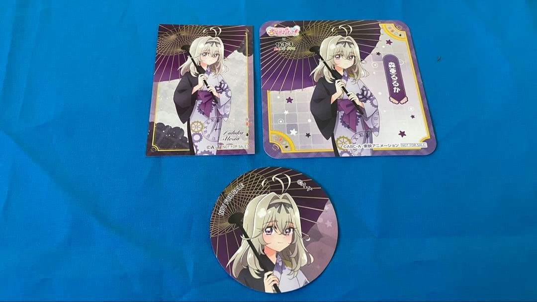 森亜るるか 極楽湯 缶バッジ イラストカード コースター