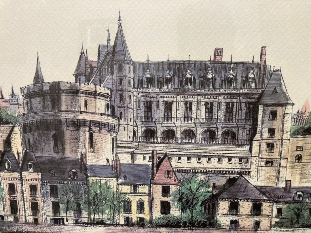 絵画　リトグラフ大　城塞　ジェームス・フォード　新品額装　箱付