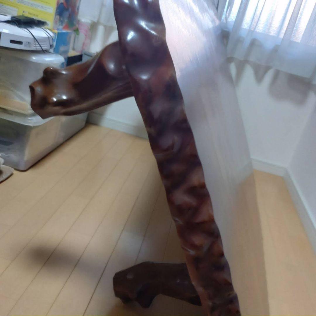 木製 波形縁取り座卓 ダークブラウン