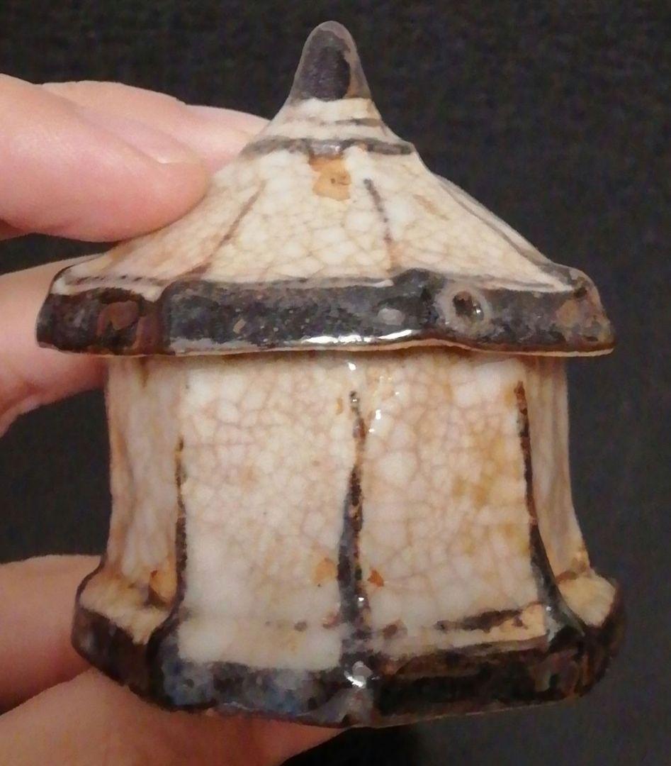 有隣斎書付　志野焼　圓堂　香合　共箱　共布　茶道具