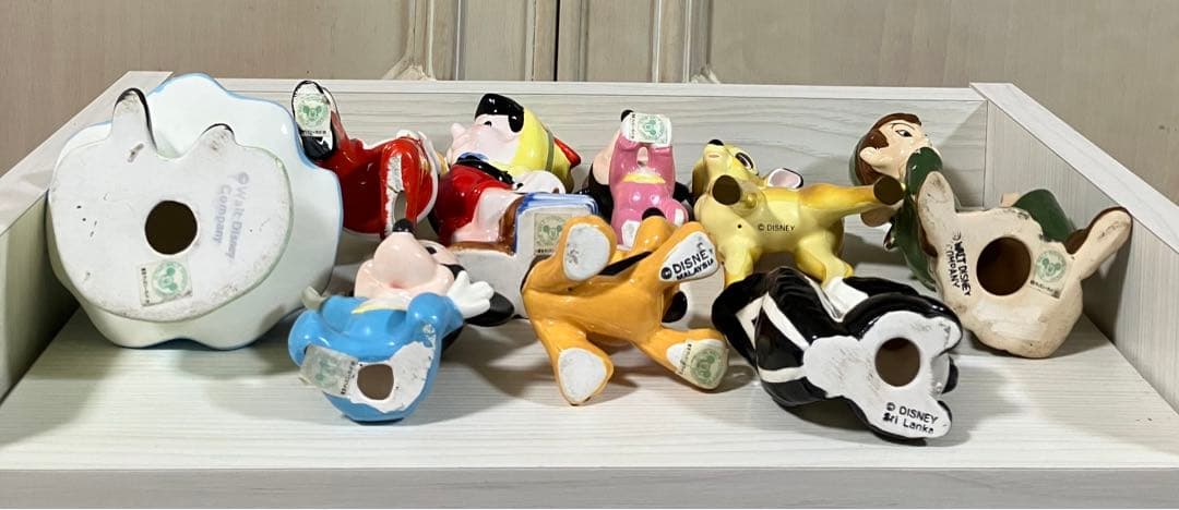 ディズニー　陶器　フィギュア　ミッキーマウス　シンデレラ　バンビ　レトロ　レア
