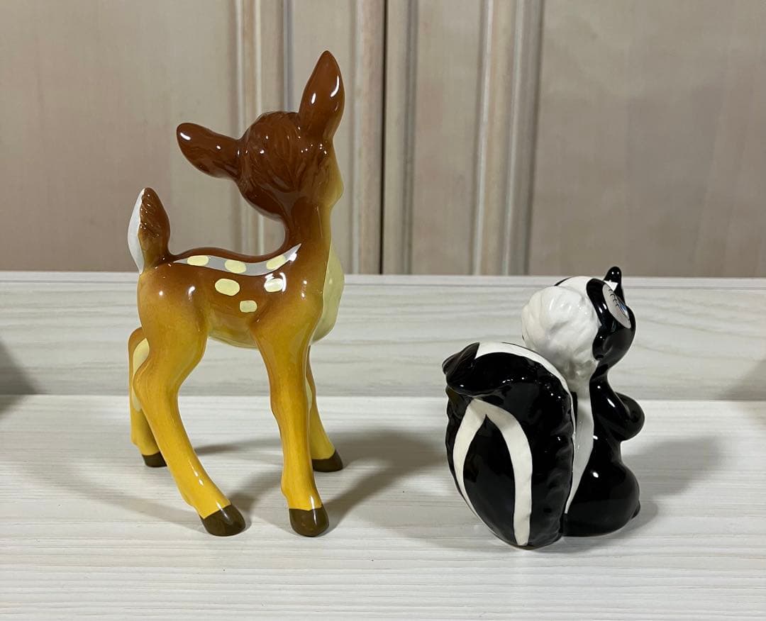 ディズニー　陶器　フィギュア　ミッキーマウス　シンデレラ　バンビ　レトロ　レア