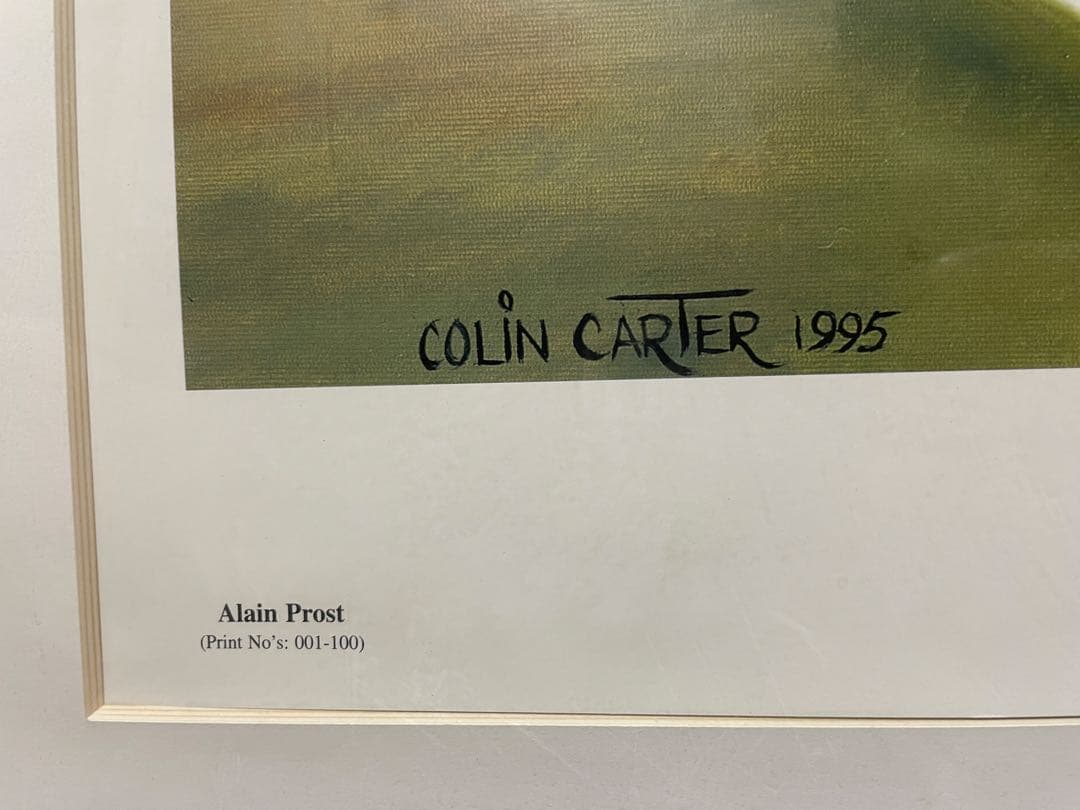 画　アイルトン・セナとアラン・プロスト　作コリン・カーター　F1レース