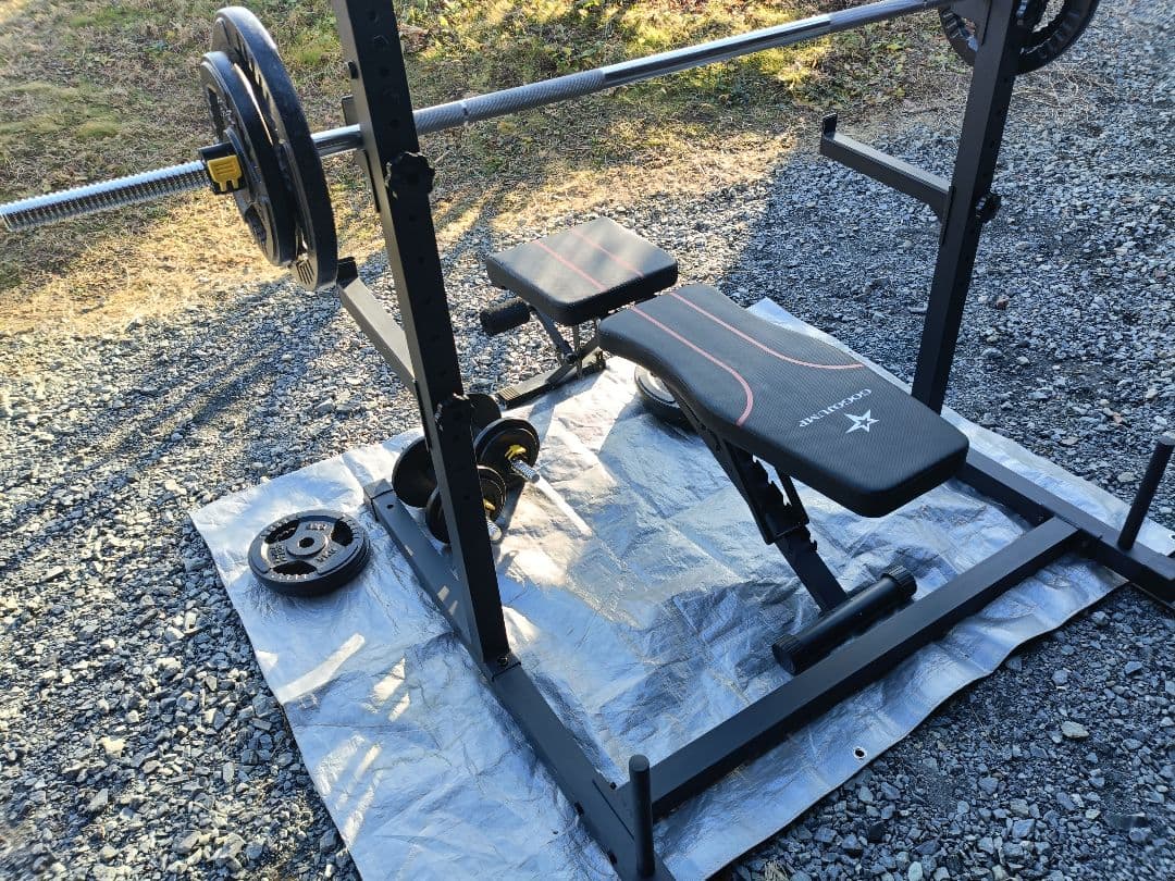 ラック型 懸垂マシン　アイアンバーベルダンベル98KGセット　トレーニングベンチ