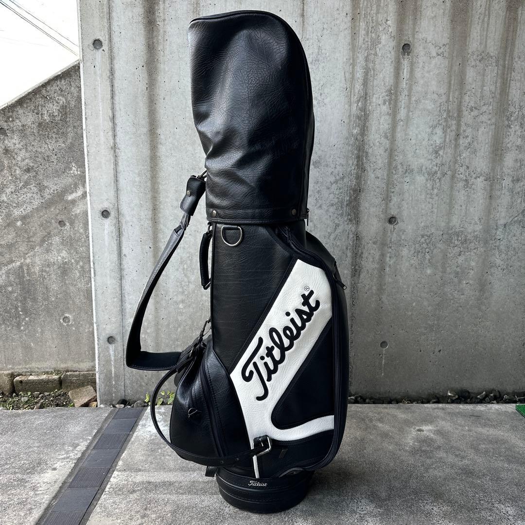 Titleist キャディバッグ ブラック/ホワイト革