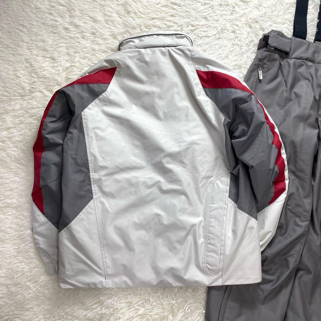 お洒落✨デサント スキーウェア 上下 セットアップ メンズ XL グレー 赤