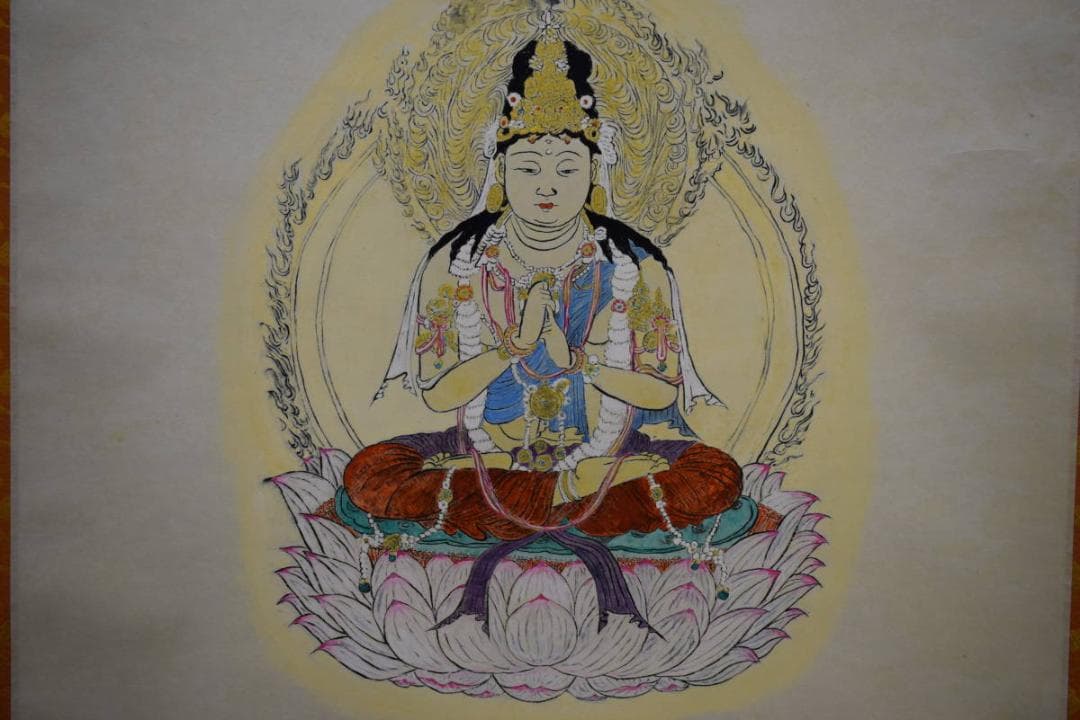 真作/圭舟/大日如来尊像図/桐共箱付/布袋屋掛軸HG-168