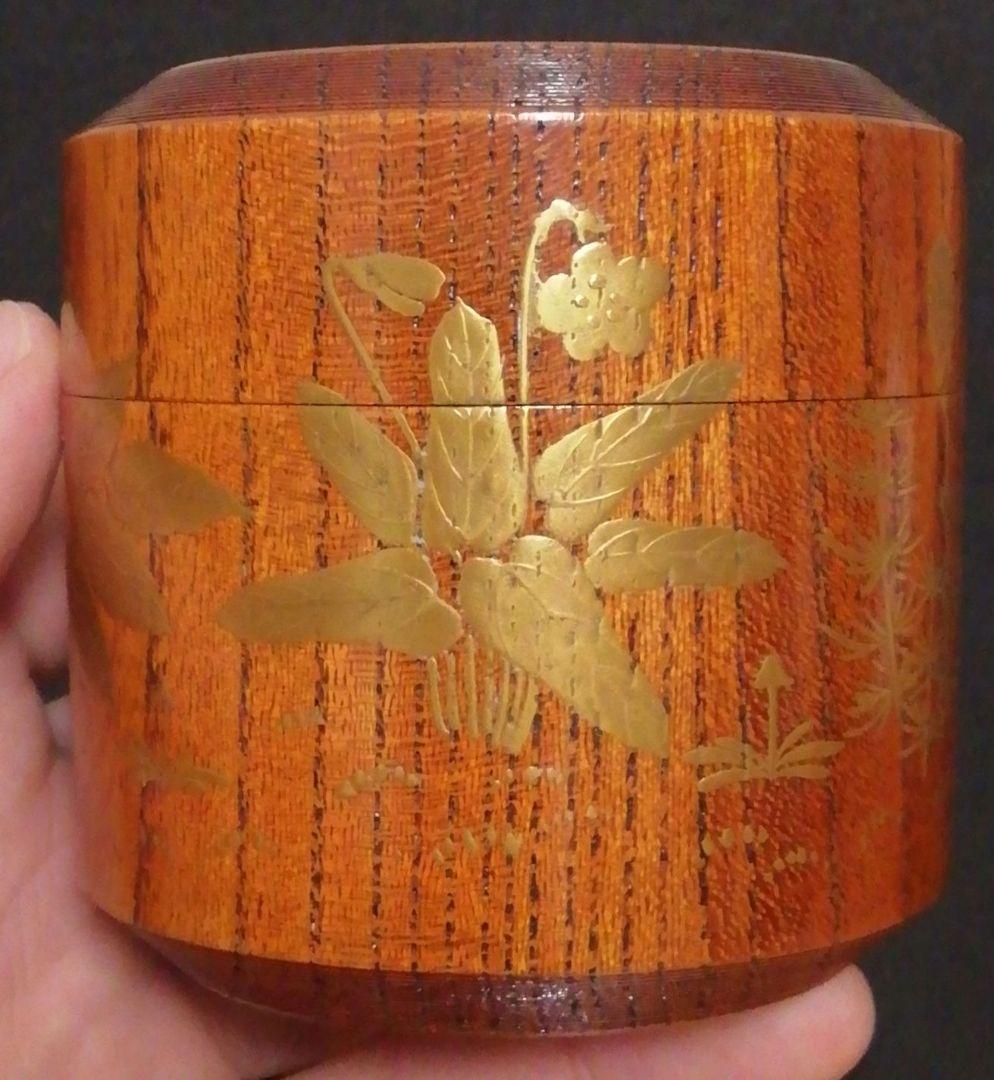 荒井正春作　欅　吹雪　春ノ野　蒔絵　棗　共箱　茶道具