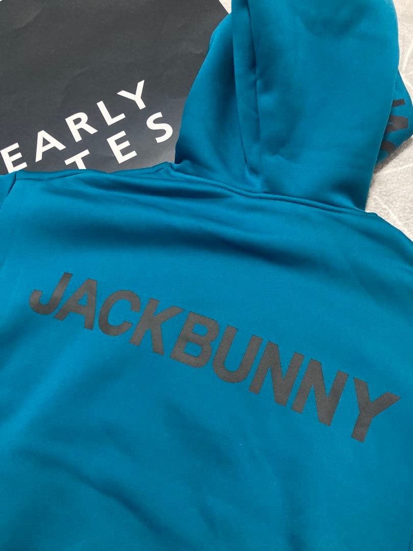 新品 パーリーゲイツ ジャックバニー KARUISHI フーディ(6)LL/青