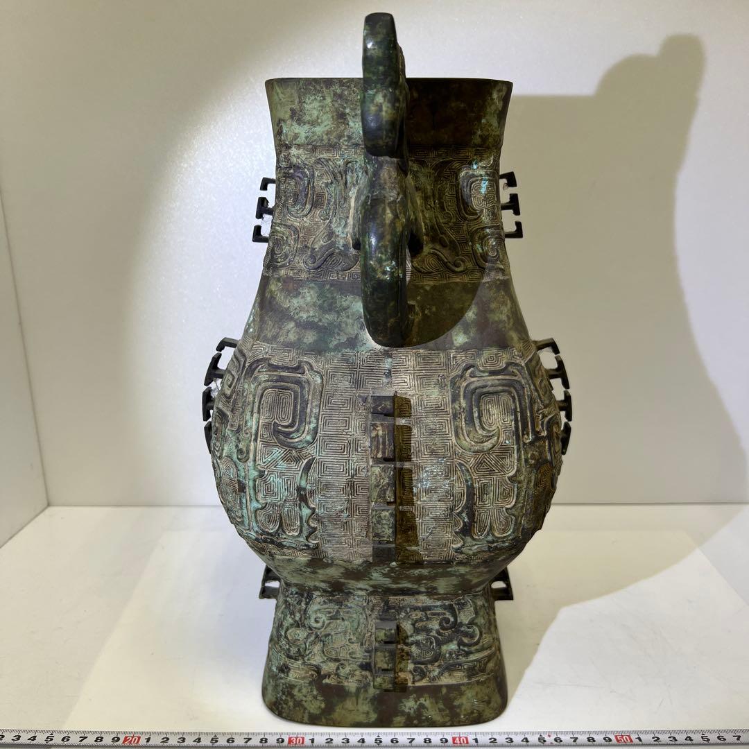 中国古玩　古銅大花瓶　6519g/高さ40㎝　東Y8-0128⑤トヒカ