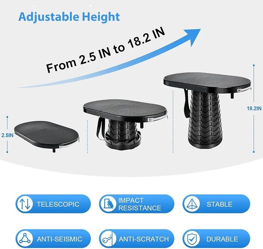 レッド 折りたたみ式テーブル スツール 2イン1 ポータブルテーブル