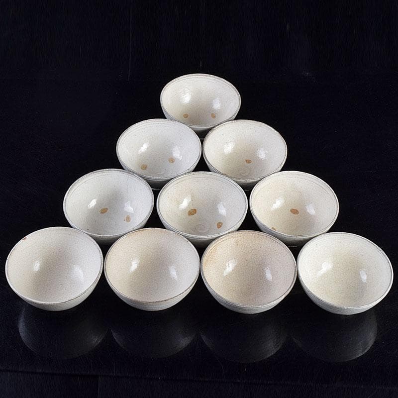 茶道具　萩焼　楽山窯造　数茶碗　十客　共箱　M　R9436B