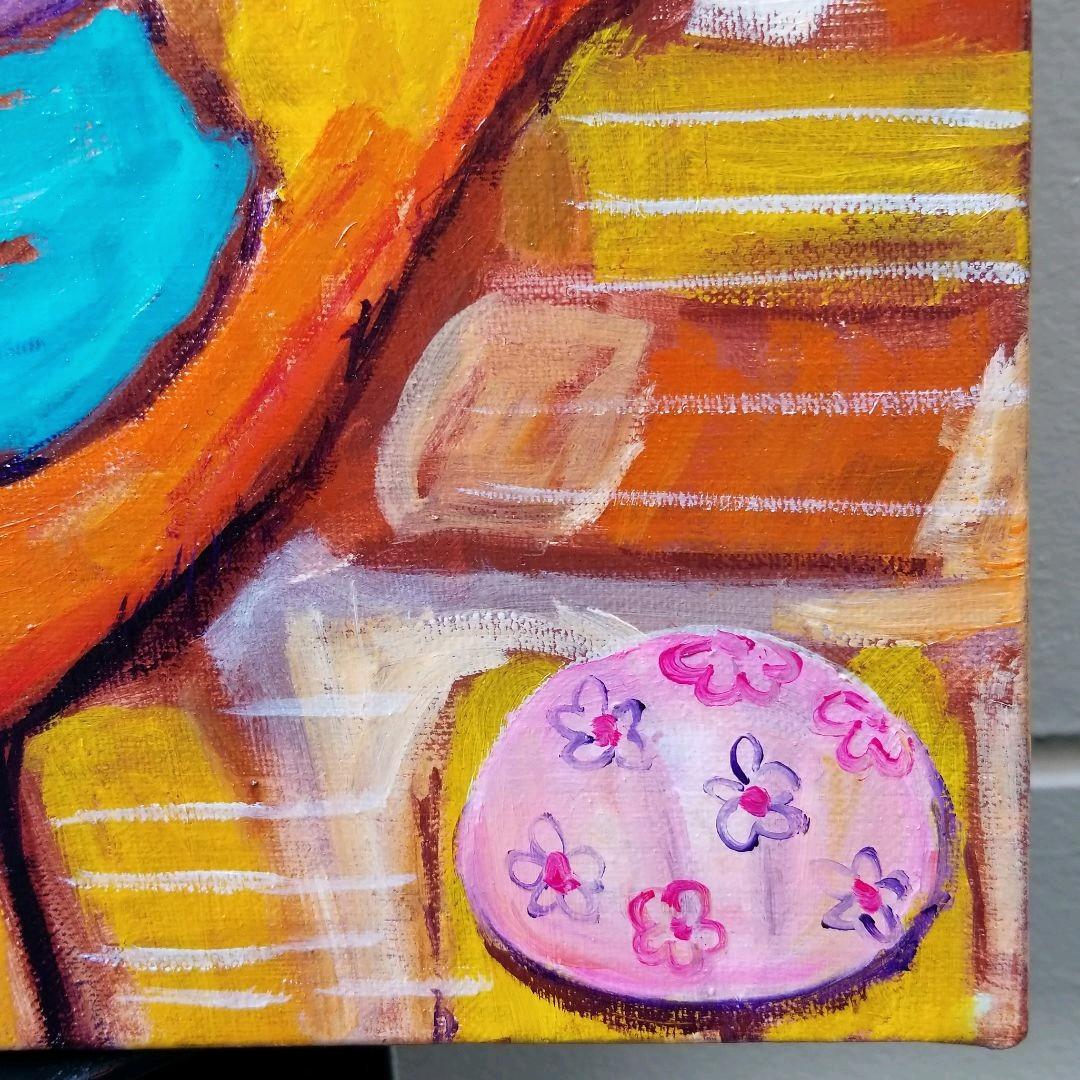 キャンバス油絵　 専用　ごきげんなめんどり♪♪