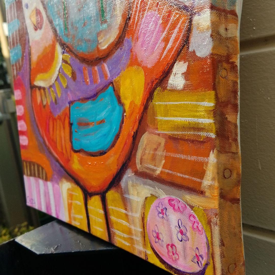 キャンバス油絵　 専用　ごきげんなめんどり♪♪