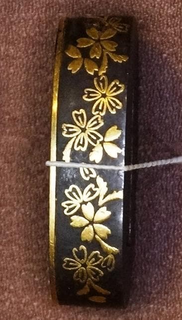 縁頭鍔・鐺　柴田勝家 二つ雁紋金桜花散図揃金具、京金工(特別保存) 短刀用揃金具