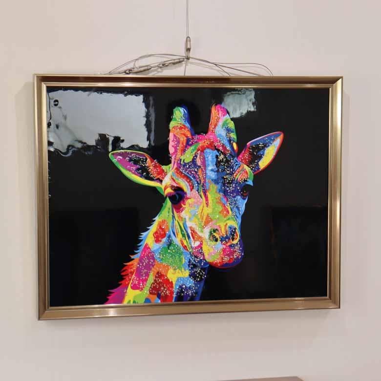 クリスタルアート キリン ピクチャー アートフレーム POP