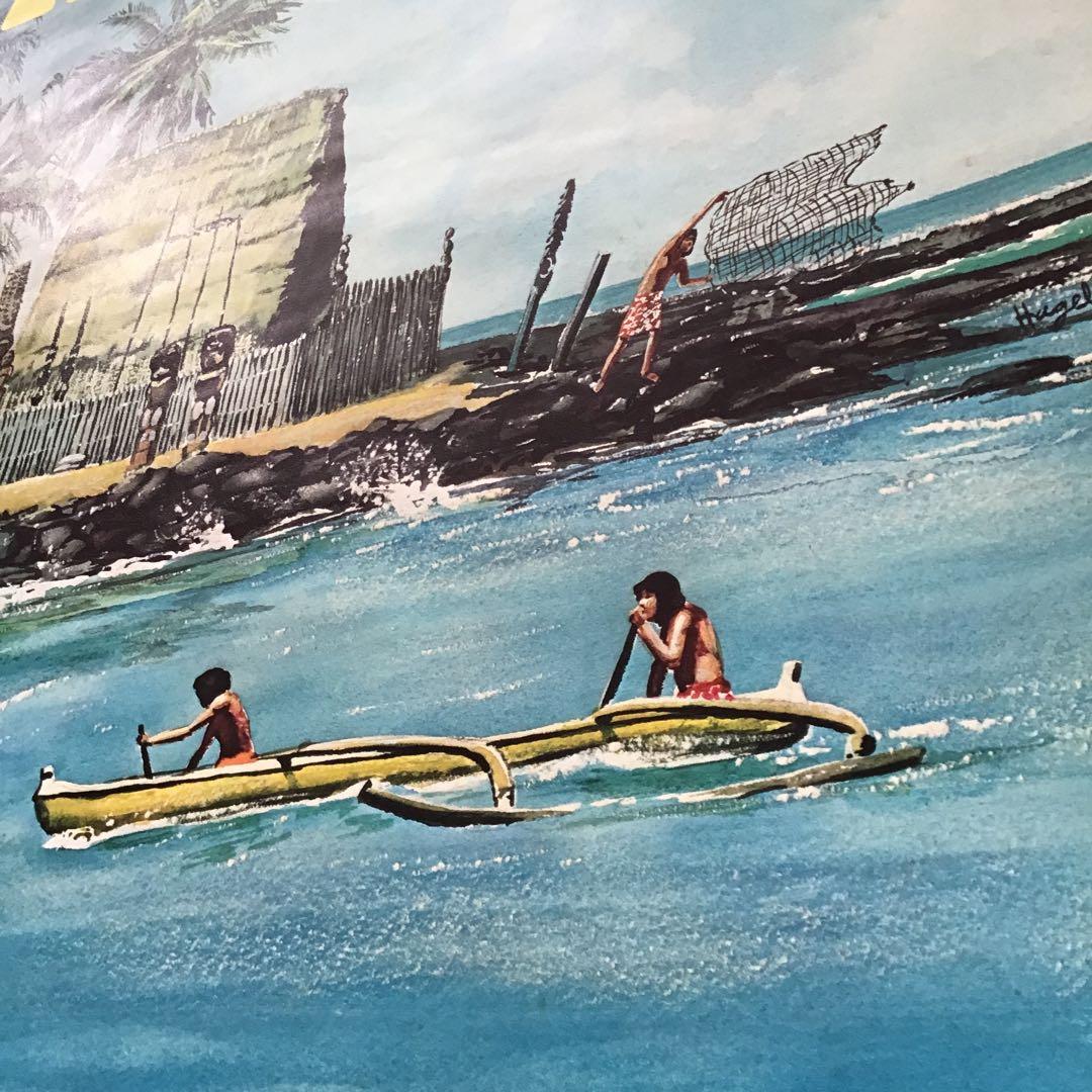 ユナイテッド航空 ハワイ ビンテージ ポスター オリジナル Tiki