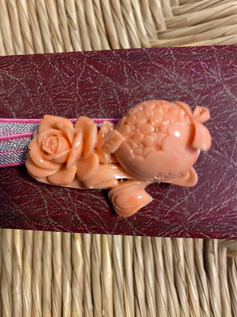 昭和レトロ・ヴィンテージ・日本舞踊・和装 ・珊瑚帯留め・帯締め ・アンティーク