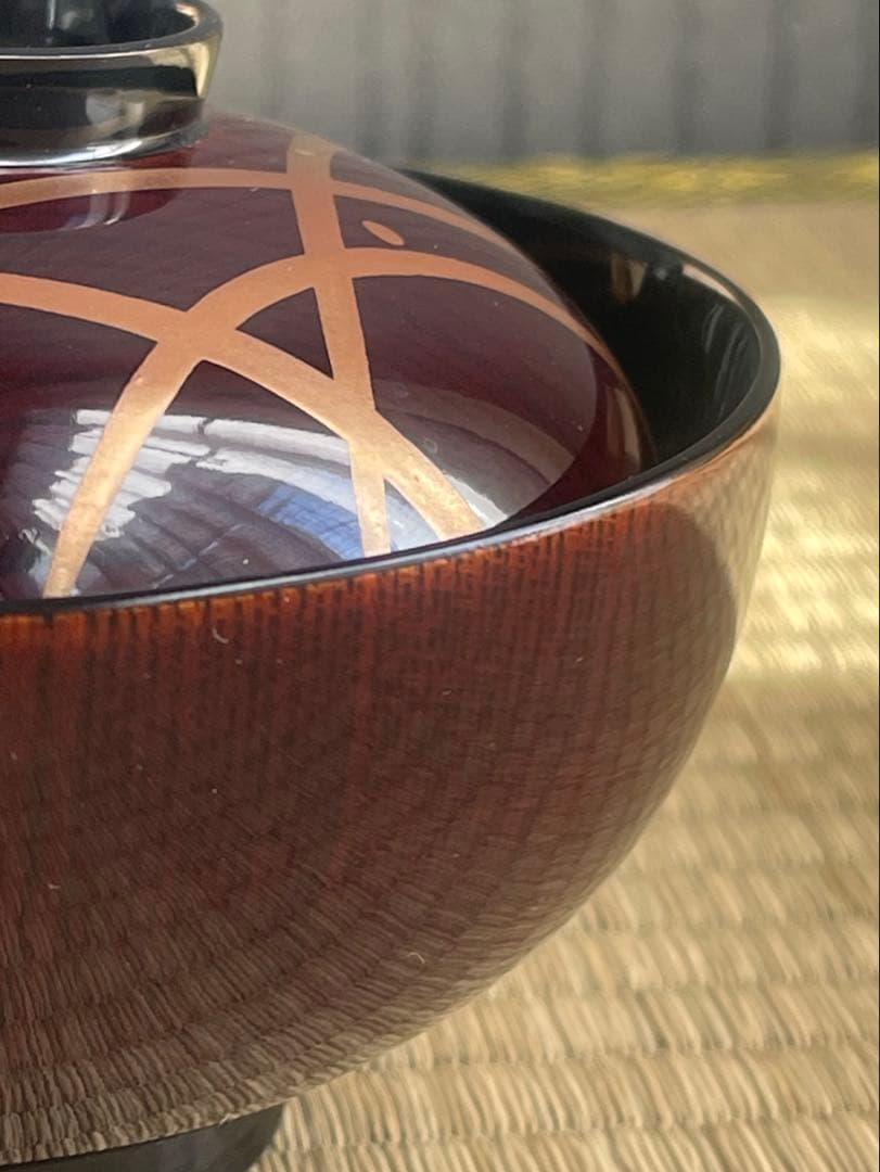 平安象彦 氏作 お椀 吸物椀 蓋付5客 椀 漆器 漆塗り 京都 木箱有