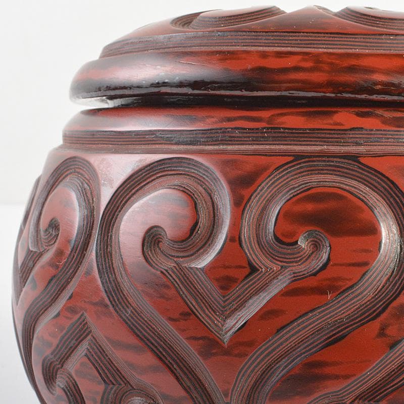 囲碁　碁石　瑪瑙碁石　約6mm　堆朱　倶利　剔犀碁笥　一套　在銘　U　R6799