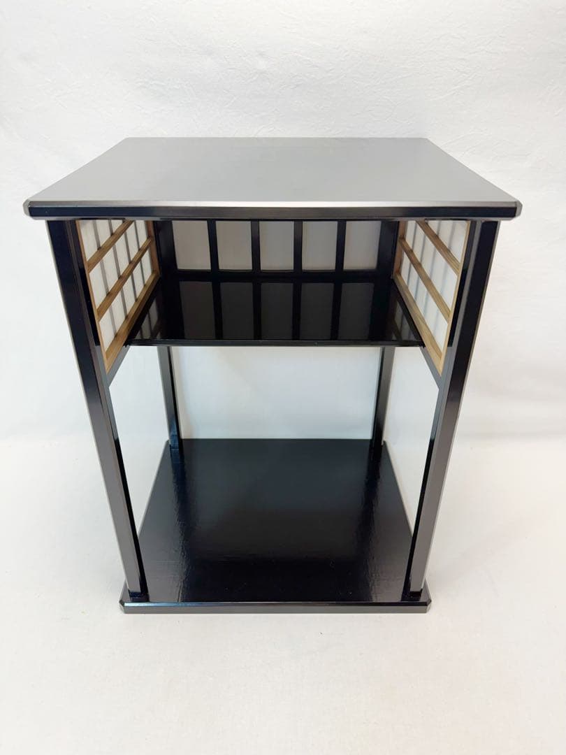 ほぼ未使用 茶道具 黒塗 即中斎好 好日棚 組立式 共箱