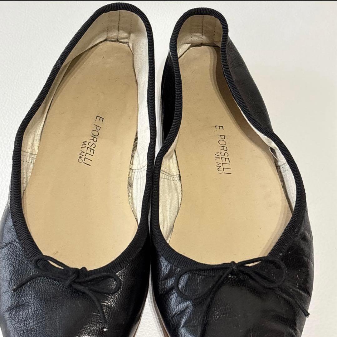 極美品✨ 保存袋付き✨PORSELLI バレエシューズ　38 ブラック