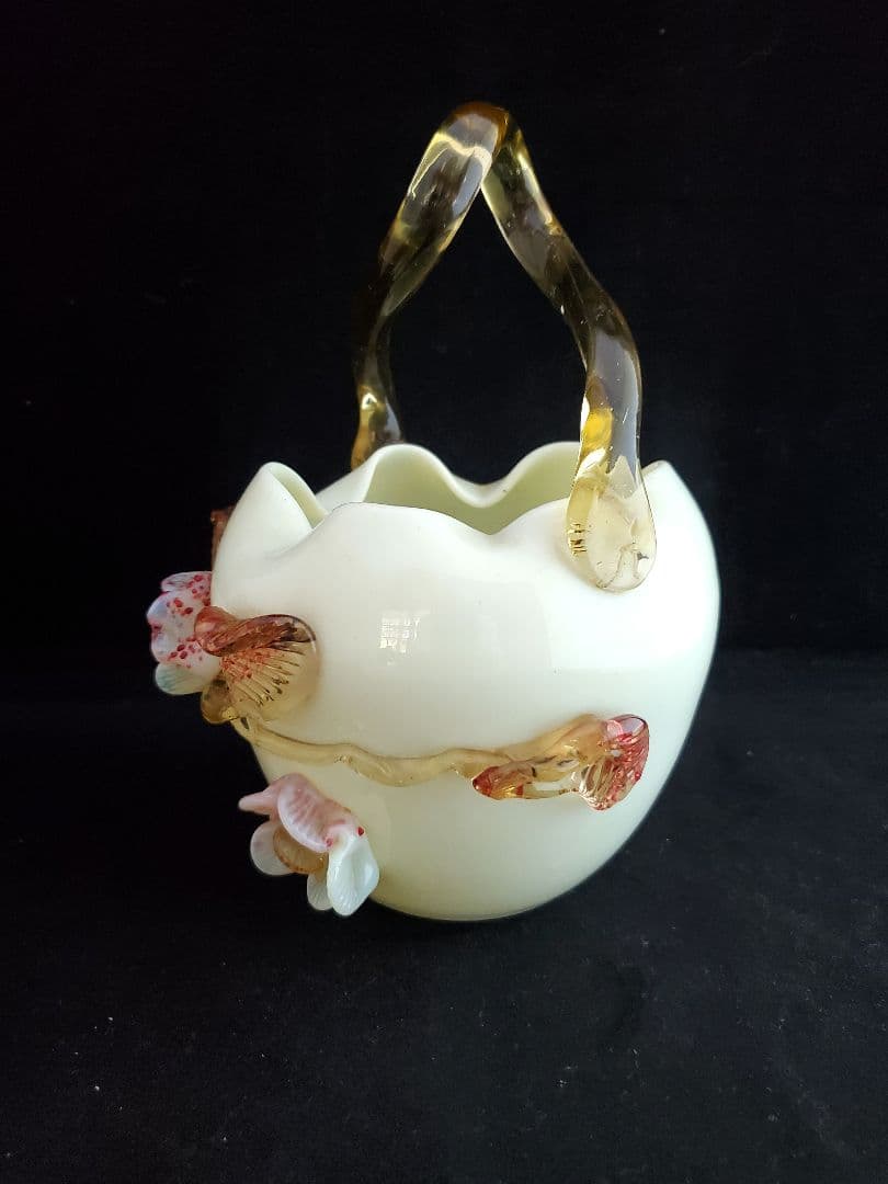 アンティーク ミルクガラス花瓶 19世紀前後 英国製