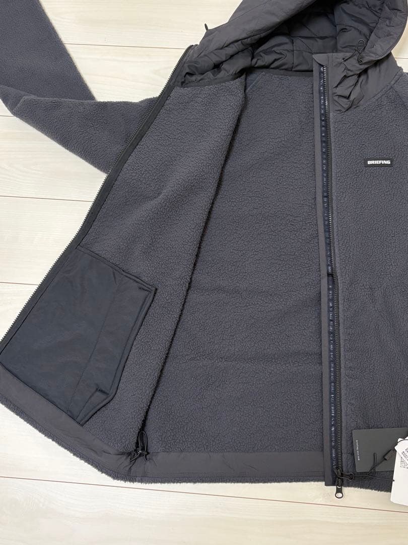 未使用)ブリーフィング ゴルフ メンズ フリースパーカー サイズL グレー