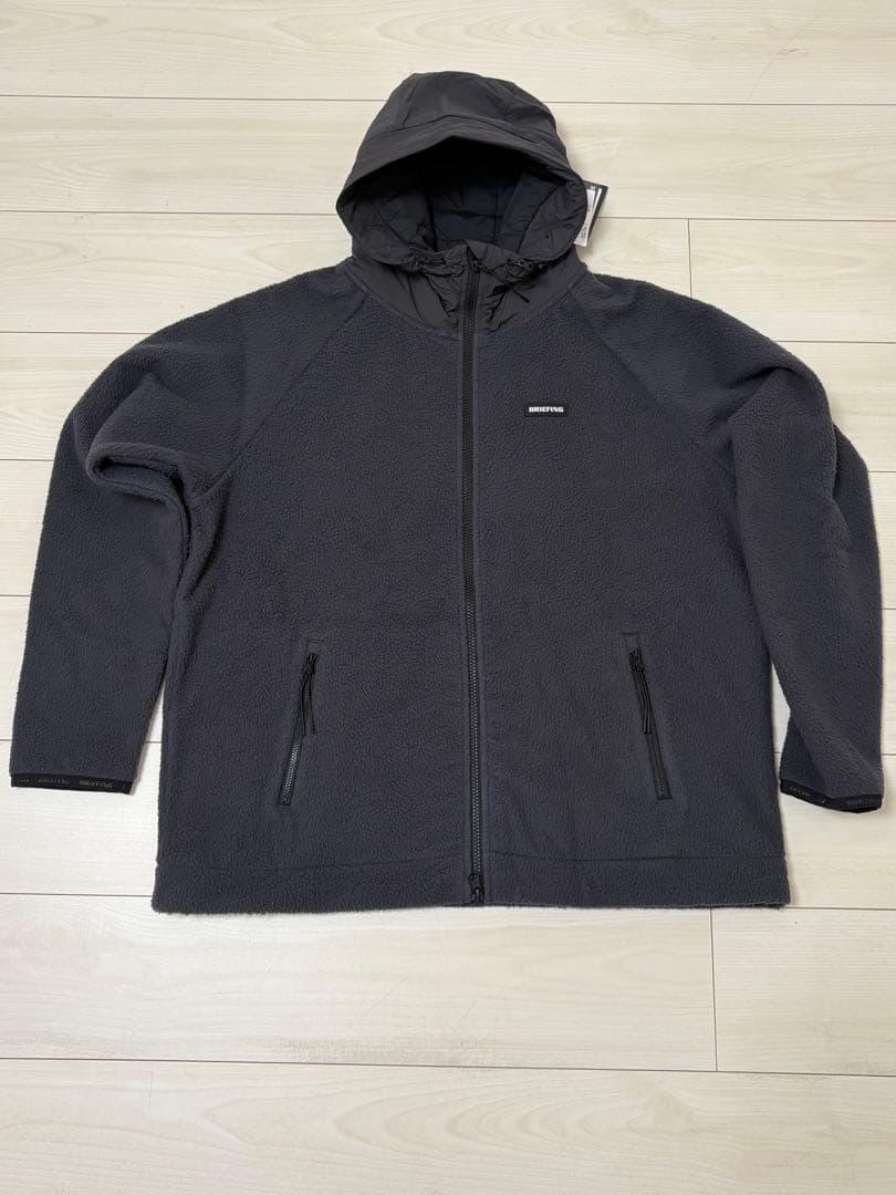 未使用)ブリーフィング ゴルフ メンズ フリースパーカー サイズL グレー