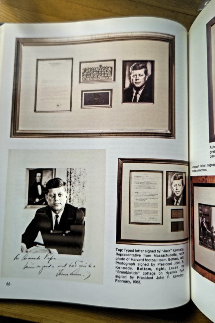 J.F. Kennedy元大統領のサイン入りの写真（左にある写真、他は参考）
