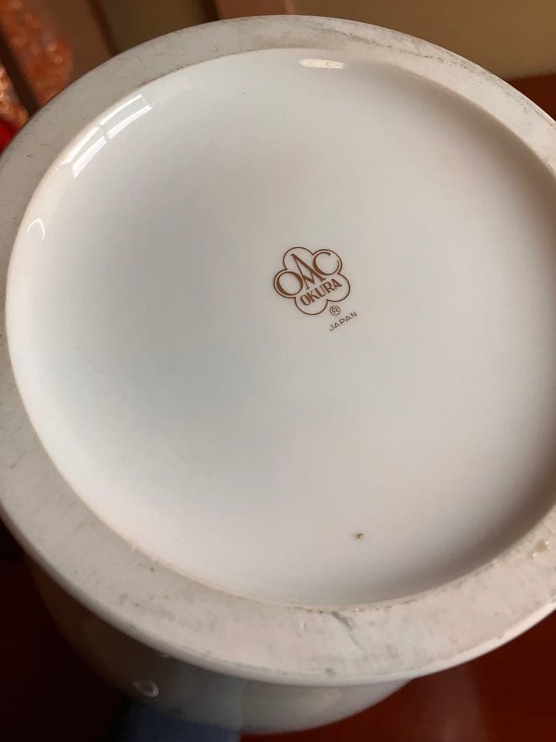 【昭和レトロ】最終値下げ‼️大倉陶園★陶磁器 花瓶 ブルーローズ