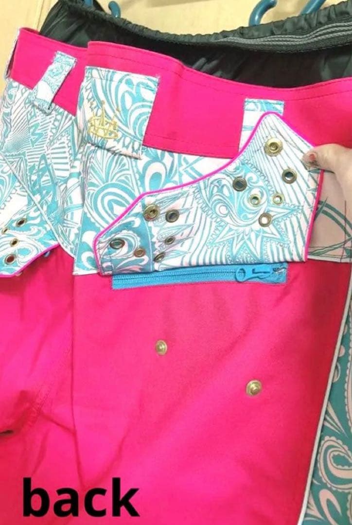 【希少】スノーウェア上下セット ユニセックス ペイズリー スキーウェア ピンク