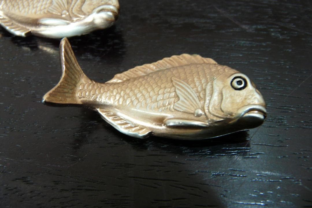 森毅(善興) 造 銀製 鯛 箸置 26.1g 銀細工 江戸打物