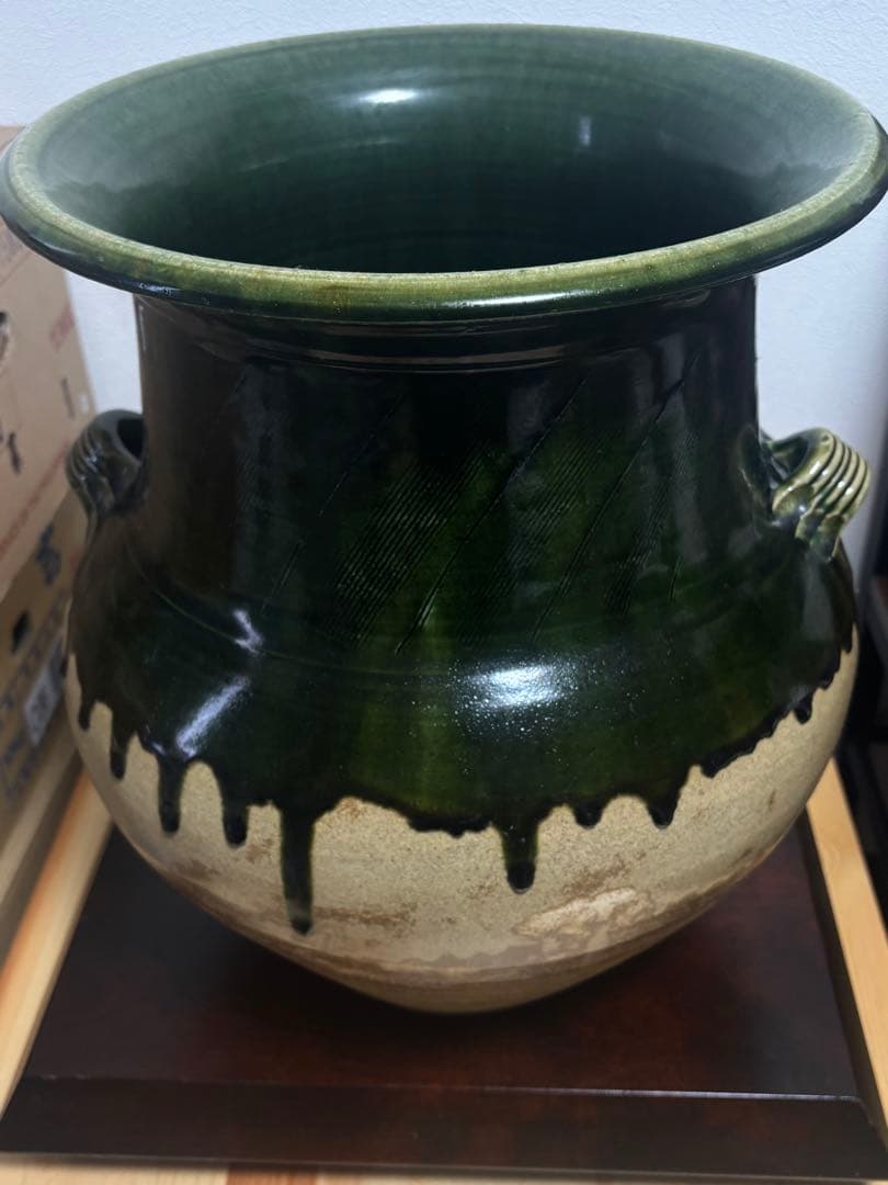 ★人間国宝次男★壺(美濃焼　織部)