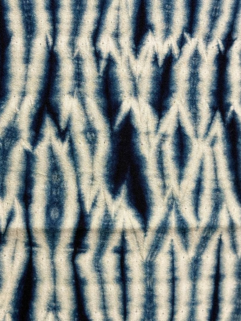 N36「有松鳴海絞り」藍染絞り作家 片野かほり 国産天然藍染 個展出品作品布