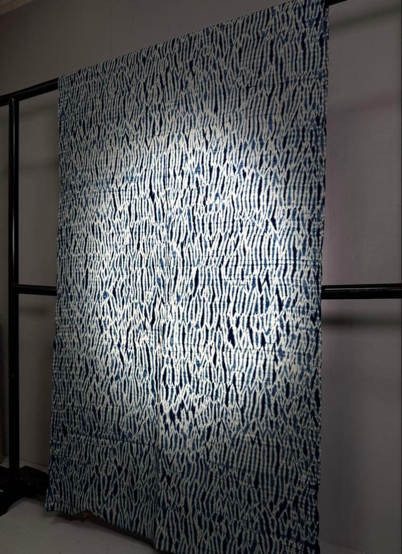 N36「有松鳴海絞り」藍染絞り作家 片野かほり 国産天然藍染 個展出品作品布
