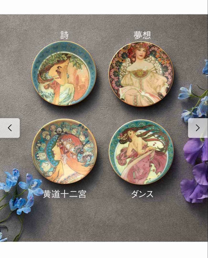 アルフォンス・ミュシャ プレート4枚セット