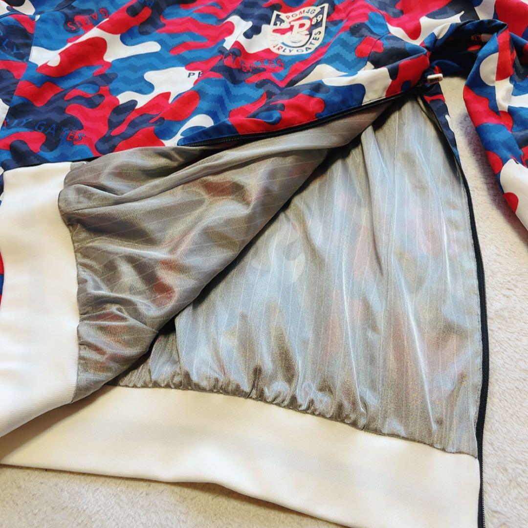 極美品　パーリーゲイツ　蓄熱　スニード　迷彩　カモフラージュ　XL　サイズ６　青