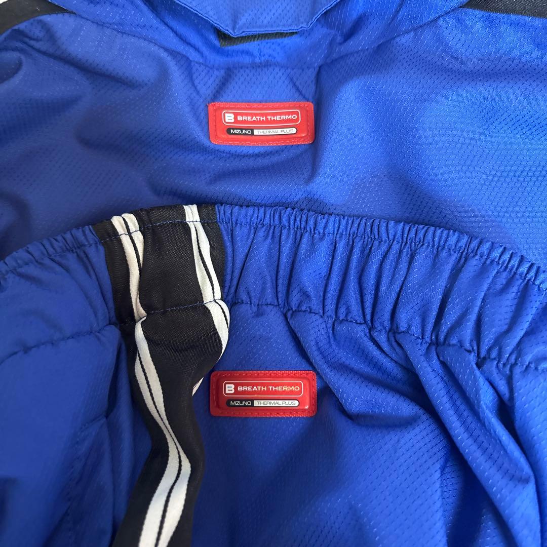 Mizuno 青 ジッパー付き ウィンドブレーカー