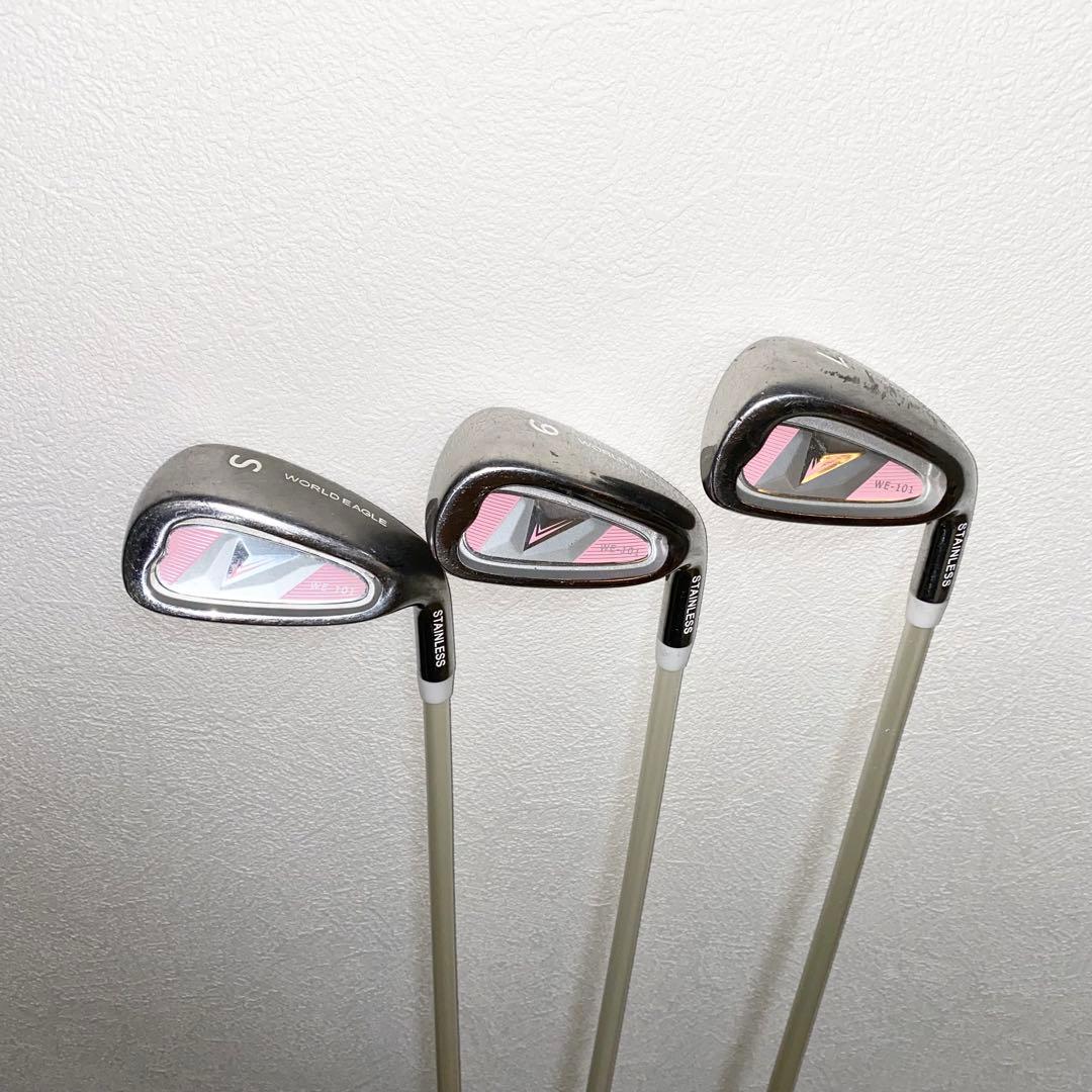 格安☆レディース用ゴルフクラブセット ワールドイーグル☆キャディバッグ付☆初心者
