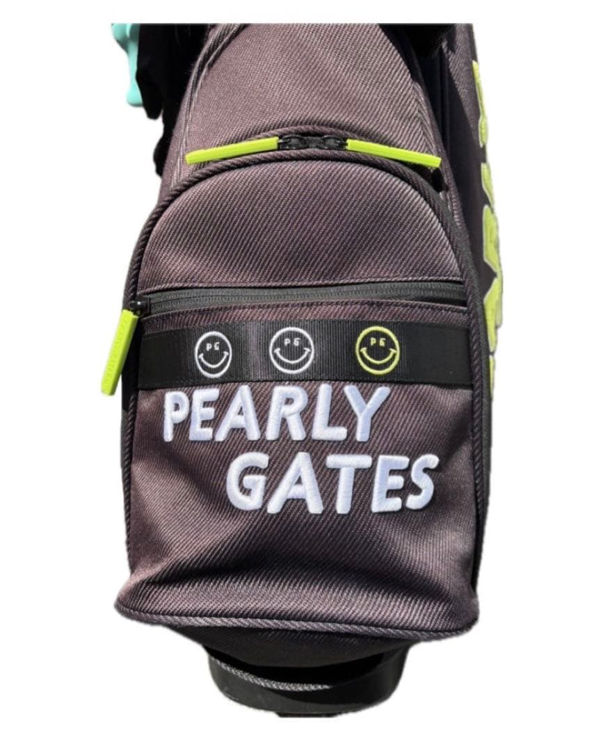 PEARLY GATES キャディバッグ スタンド付き ブラック/グリーン