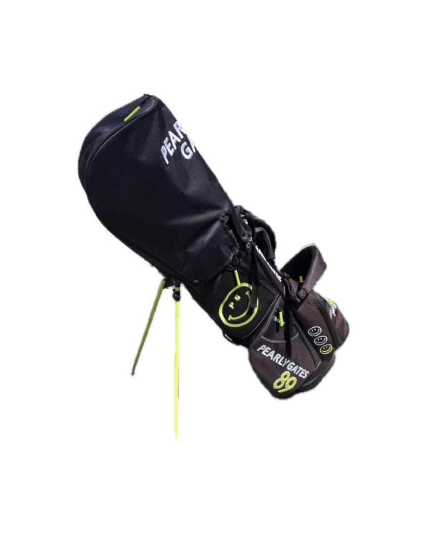 PEARLY GATES キャディバッグ スタンド付き ブラック/グリーン