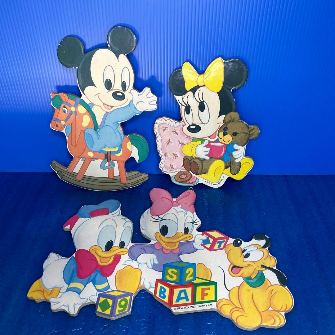 【レトロ】Disney壁掛け　ベビーミッキー・ミニー・ドナルド