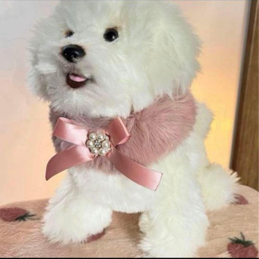1434.わんこファースヌード　つけ襟マフラー　ハンドメイド　犬服