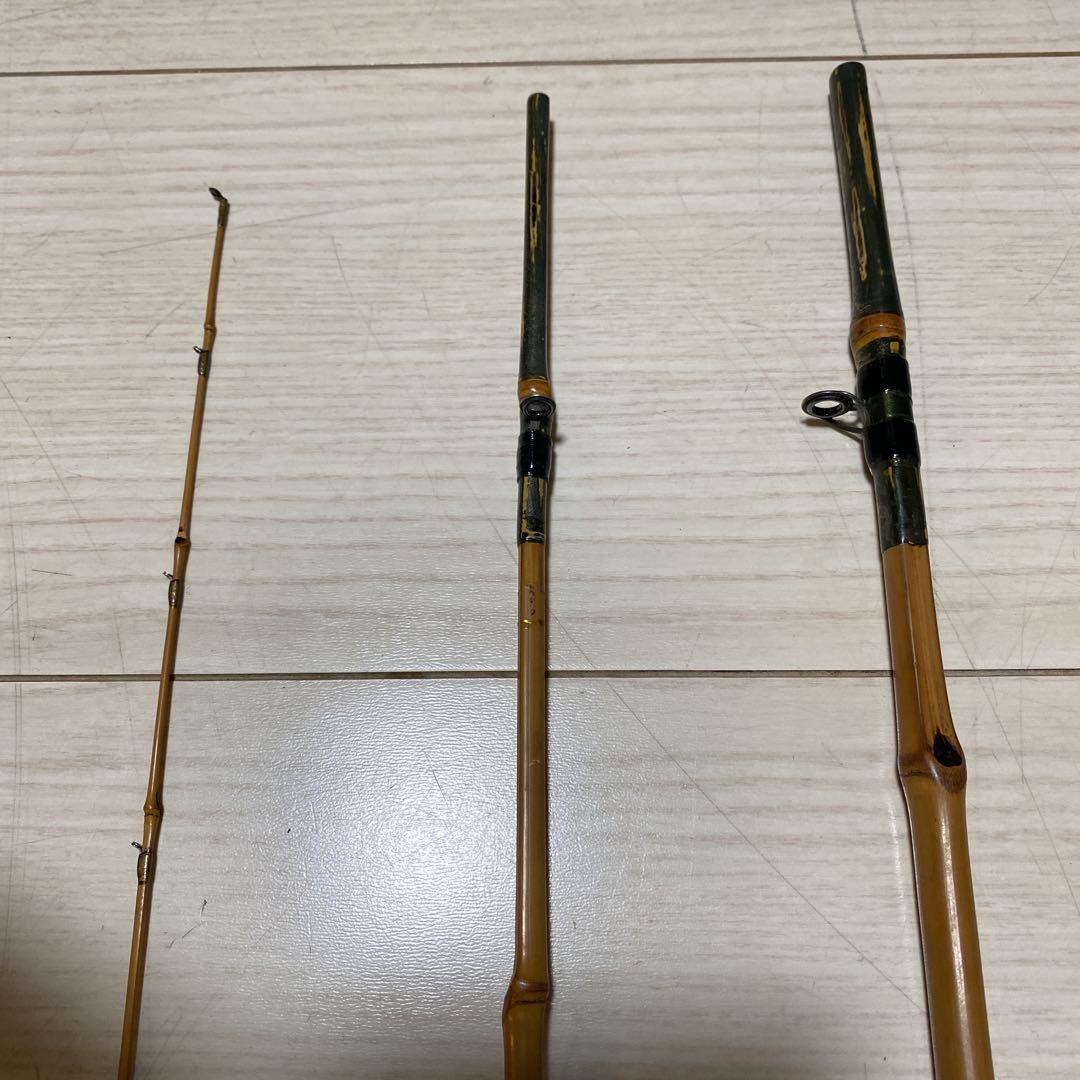 吉治作 穂先まで竹製分割式釣り竿　ハゼ用 替え穂付き　小物釣りの時など
