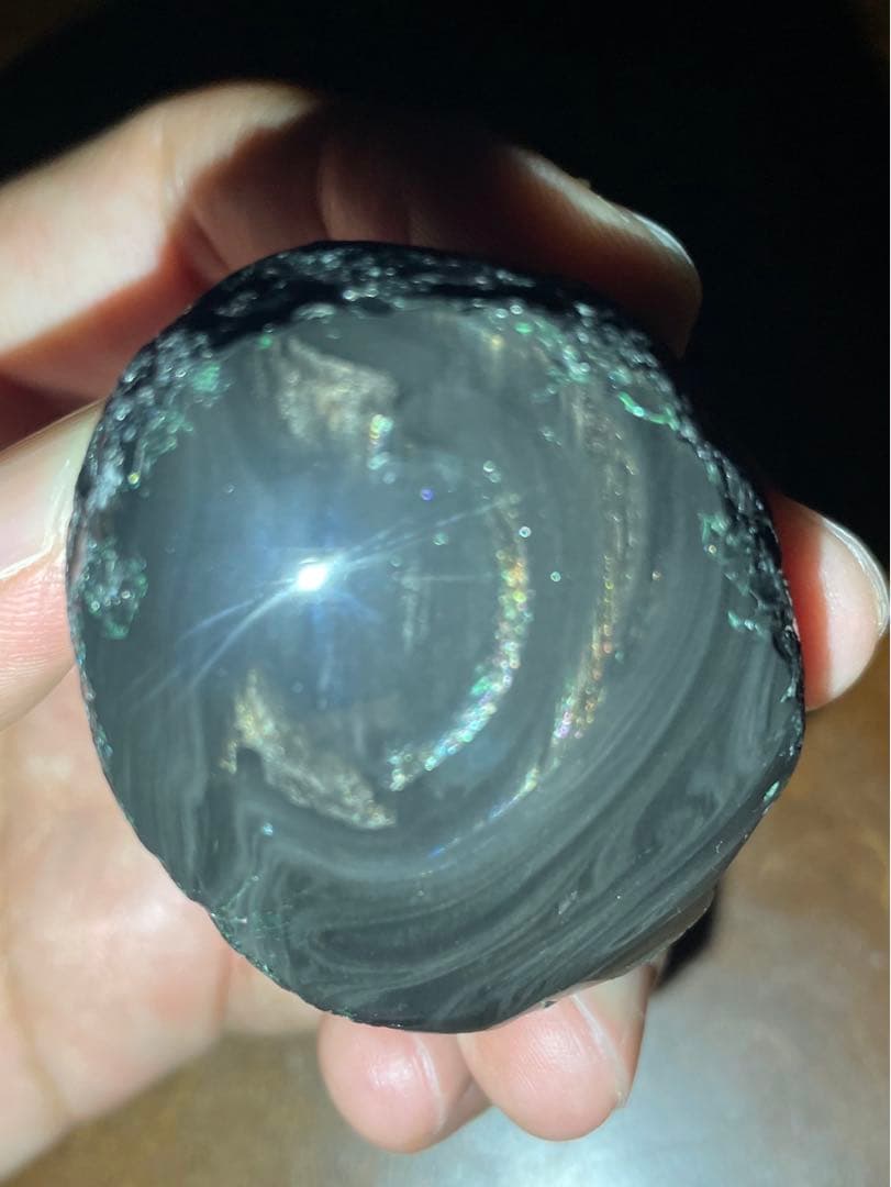 研磨品　十勝石玲瓏　金虹　スペシャルゴールデンレインボーオブシディアン