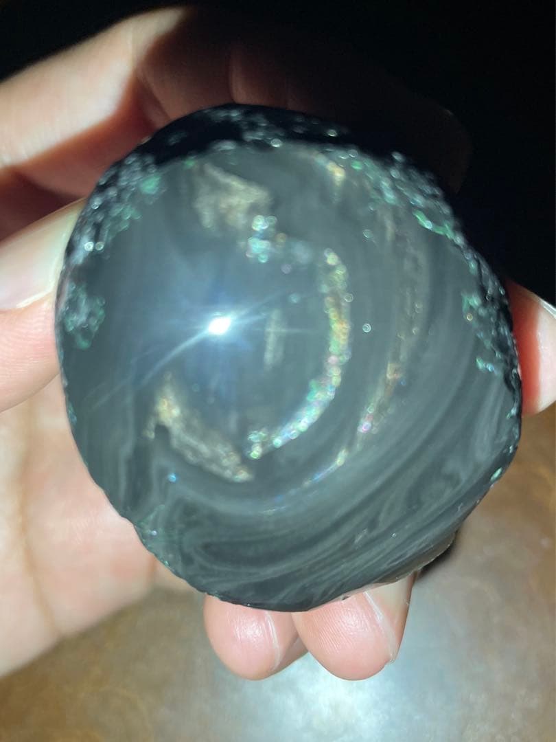 研磨品　十勝石玲瓏　金虹　スペシャルゴールデンレインボーオブシディアン