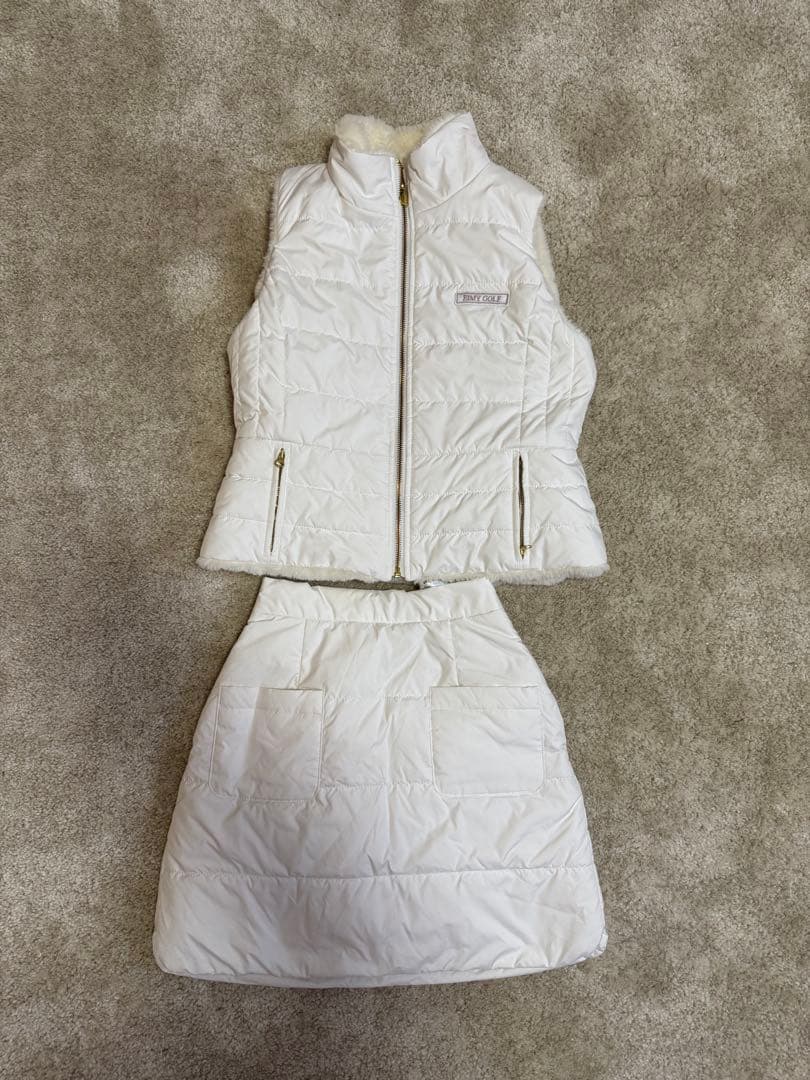 eimyゴルフ　ホワイト ダウン ベスト スカート セット