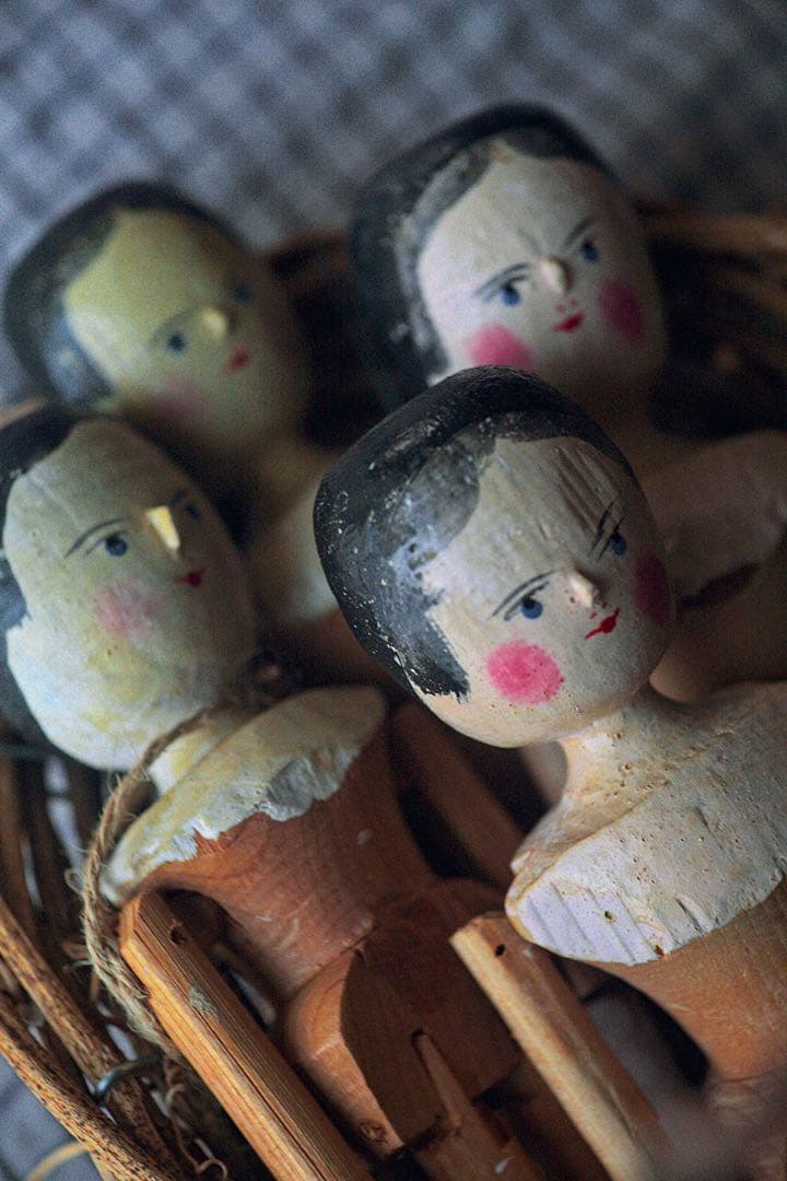 アンティーク ペグドール 木製人形 ウッデンドール コケシ