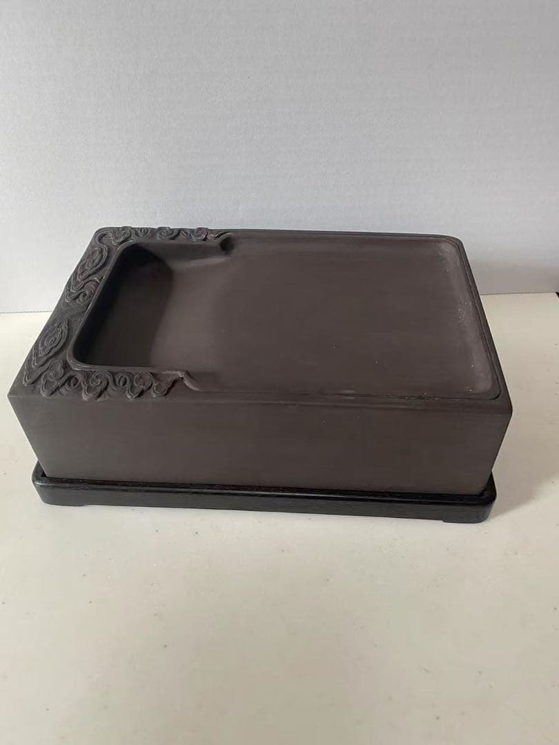 中国 端渓硯 古玩溪硯 旧上麻子坑 長方型特厚高級品硯端溪硯 麻子坑書書道